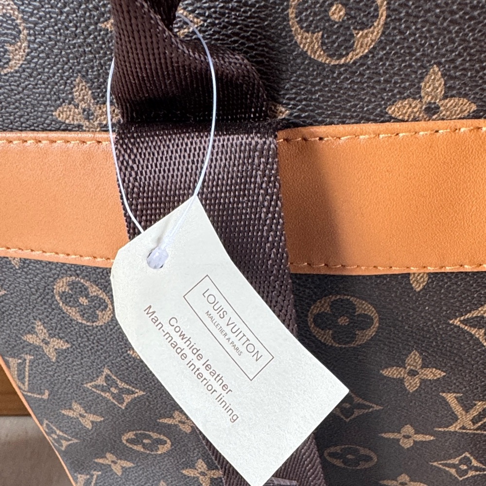 Source Unknown Brown Patterned Backpack NWT - image 3